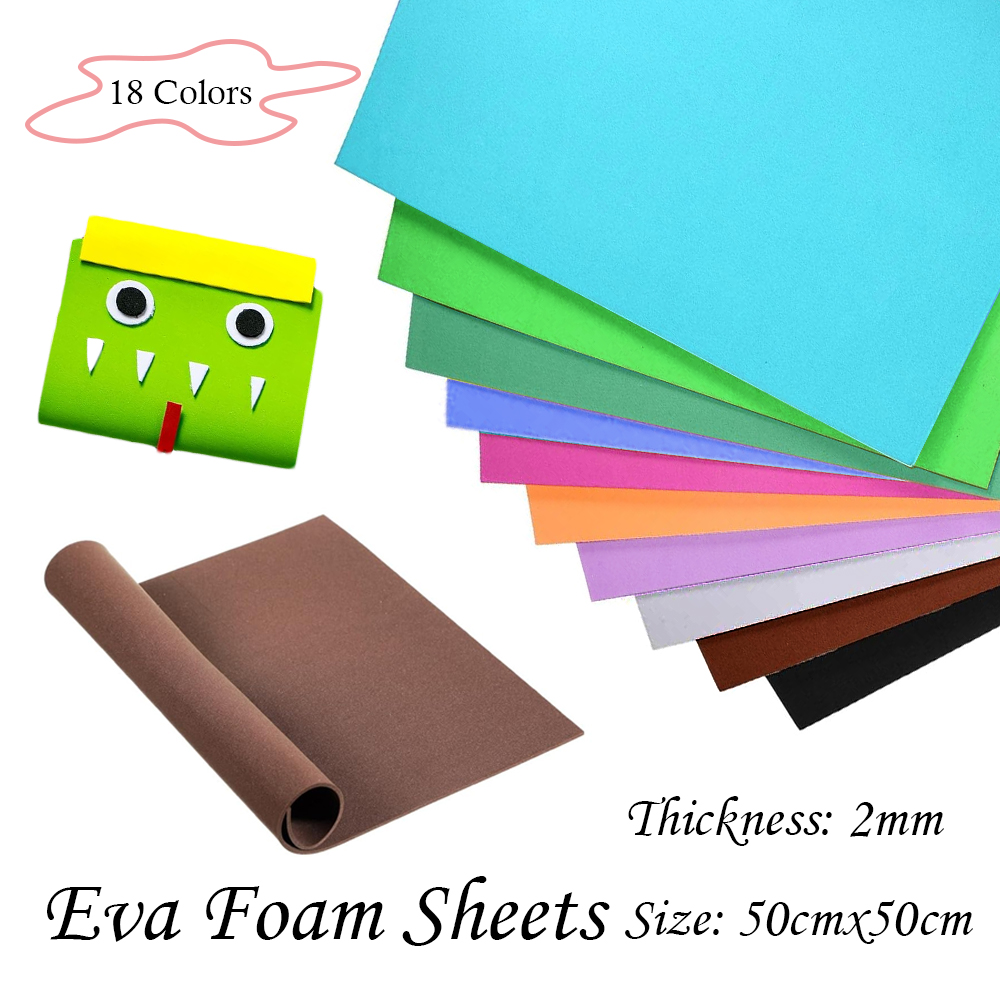 Craft Foam Roll - 18 Colors 2mm Thick Colorful EVA